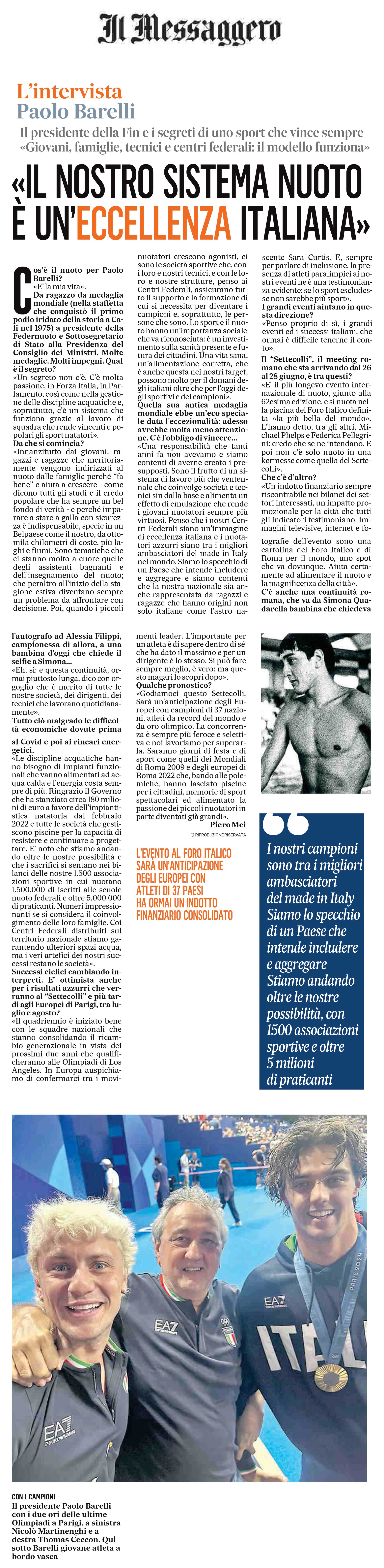 Articolo Il Messaggero 22 giugno 2026