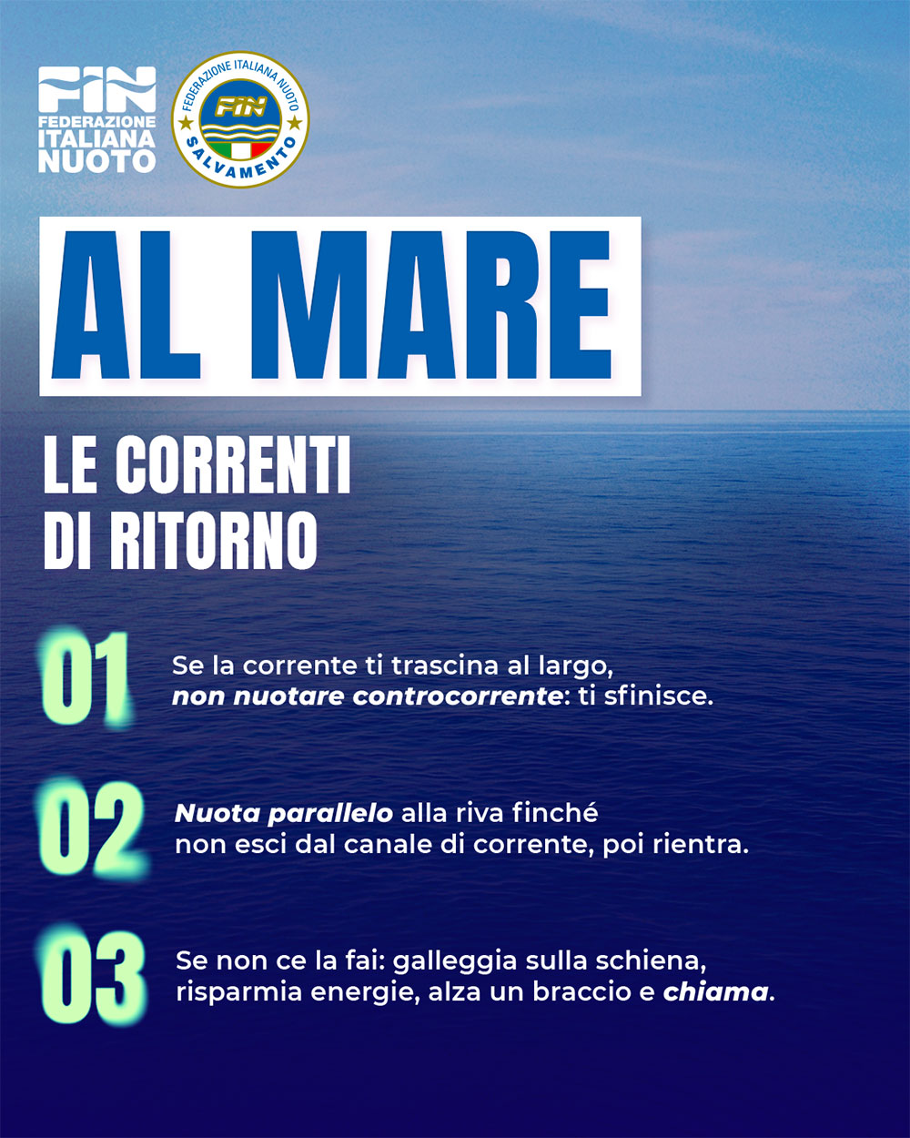 Al mare - le correnti di ritorno