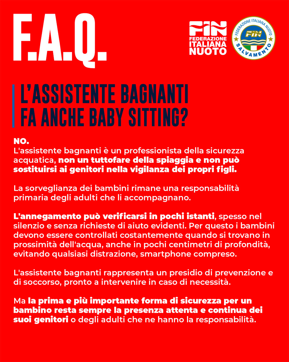 L'Assistente Bagnanti fa anche baby sitting?