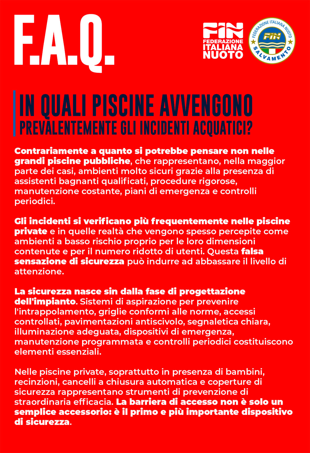 In quali piscine avvengono prevalentemente gli incidenti acquatici?